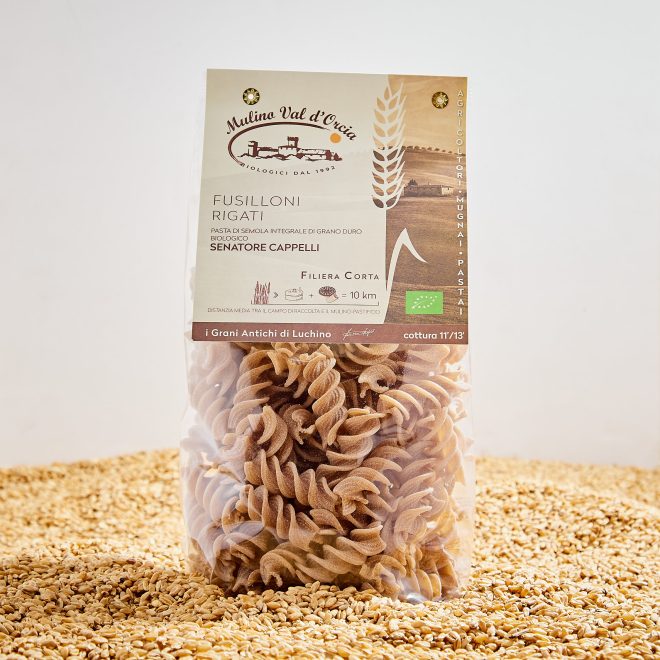 fusilloni rigati pasta di semola integrale di grano duro bio senatore cappelli